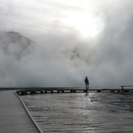 Lots of steam at the Grand Prismatic Spring